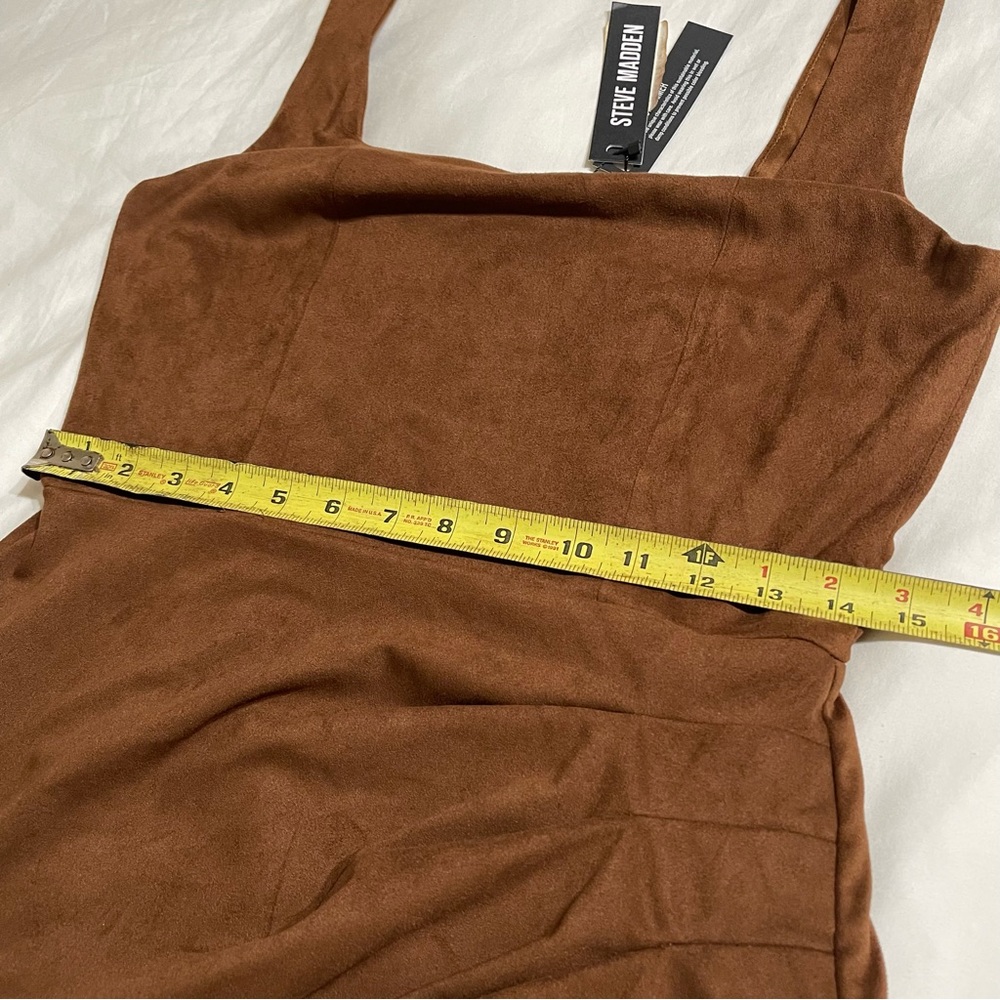 Steve Madden Milo‎ Micro Suede Brown Midi Dress - Picture 12 of 16